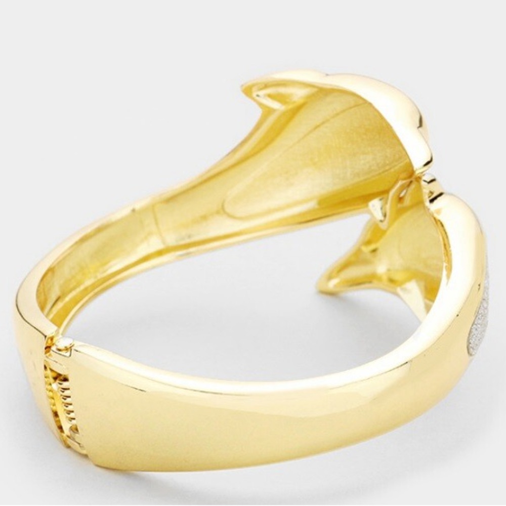 Statement Gold and Silver Dolphin Bracelet - Picture 2 of 6
